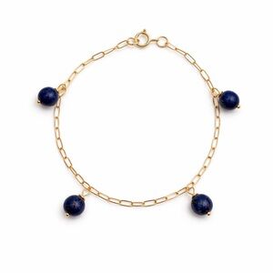 B4044 Lapis Paperclip Bracelet